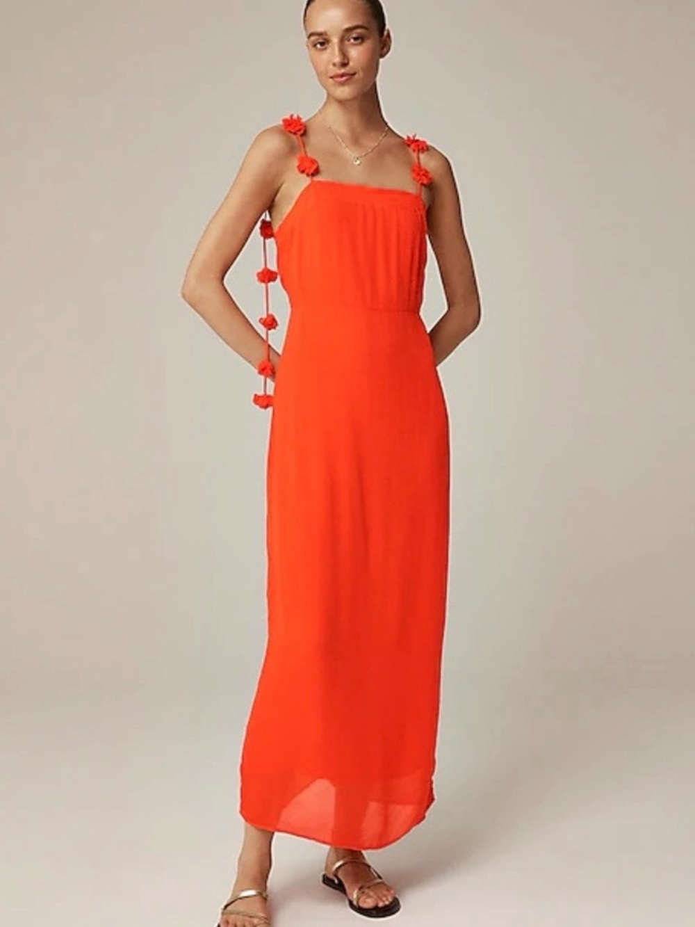 J. Crew Collection rosette-strap sheath dress in chiffon - Picture 2 of 11
